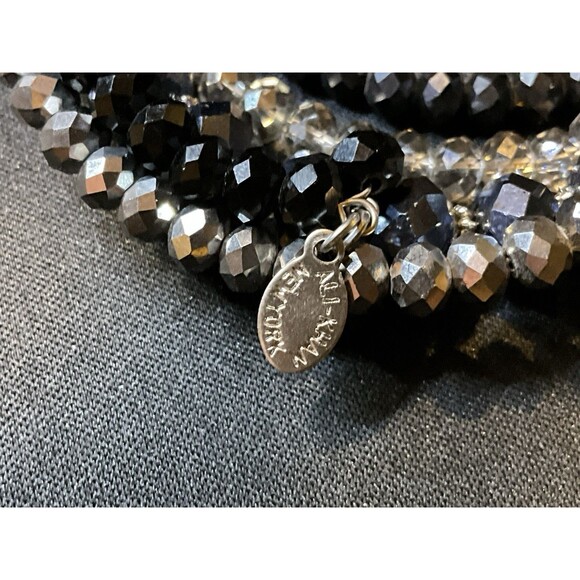 Ali Khan NY Faceted Beaded Memory Wire Crystal Bracelet - Picture 3 of 4